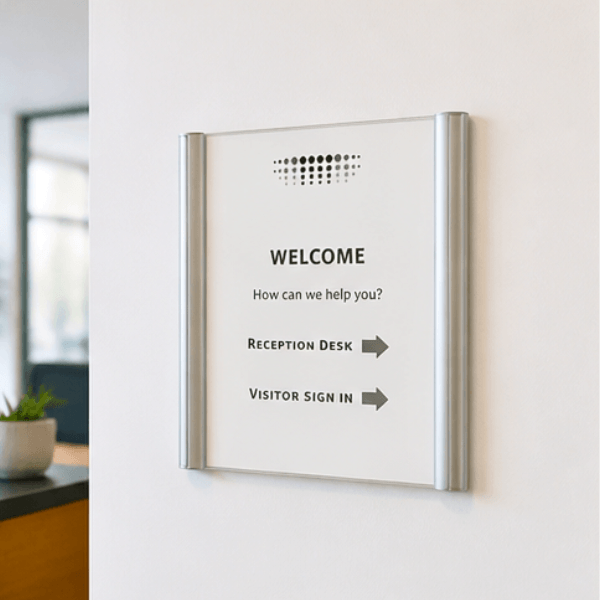 Alba Silver Wall and Door Mount Sign Holder Display