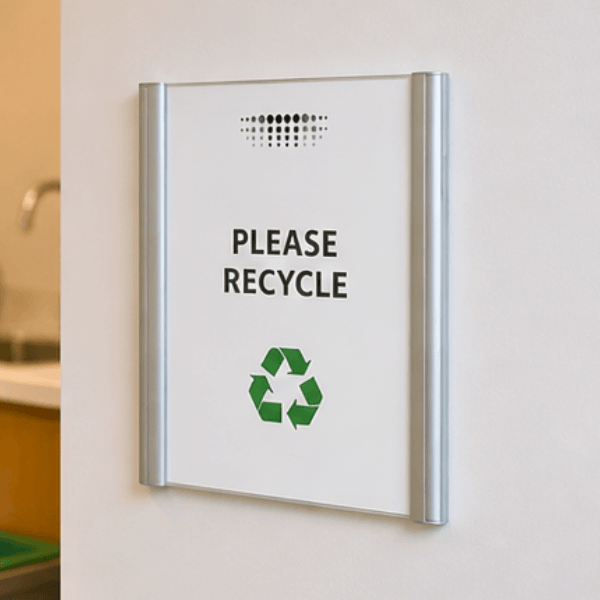 Alba Silver Wall and Door Mount Sign Holder Display