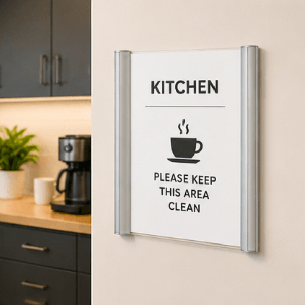 Alba Silver Wall and Door Mount Sign Holder Display