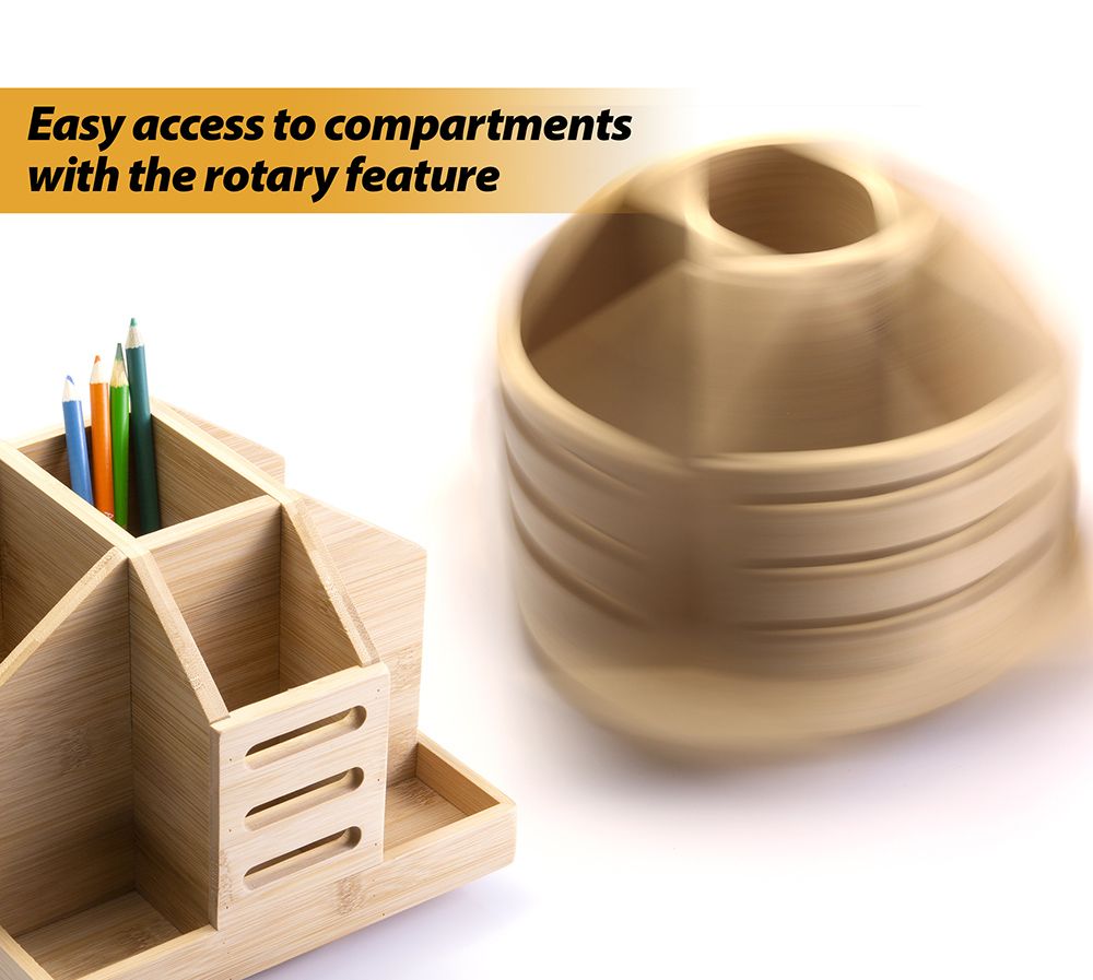 Bamboo Rotary Organizer