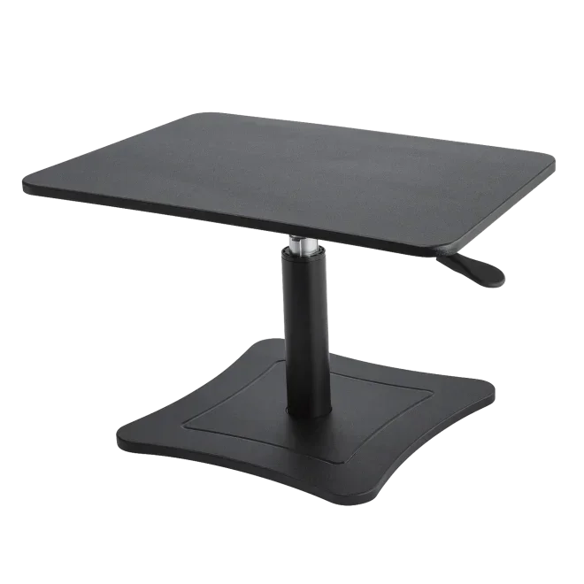 Black adjustable standing desk converter for home office or school workspace productivity