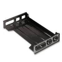 Black desktop letter and legal-size document tray organizer