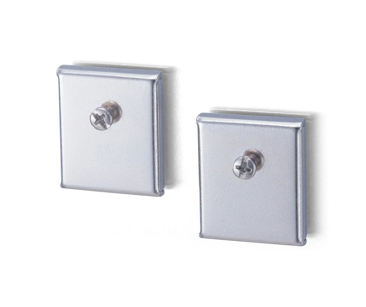 Silver square wall mounts with screws for office organization