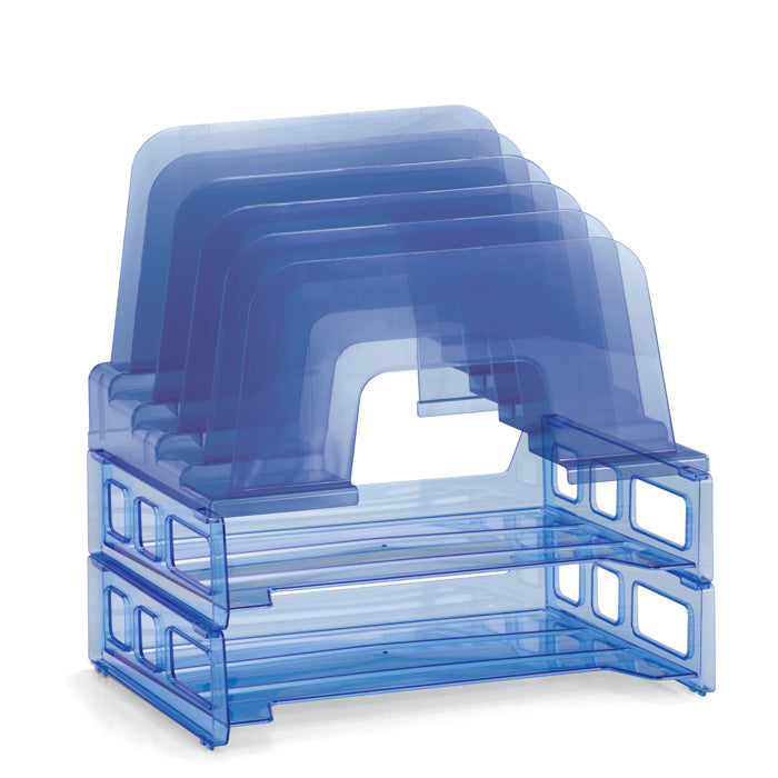 Large Blue Incline Sorter with Letter Trays