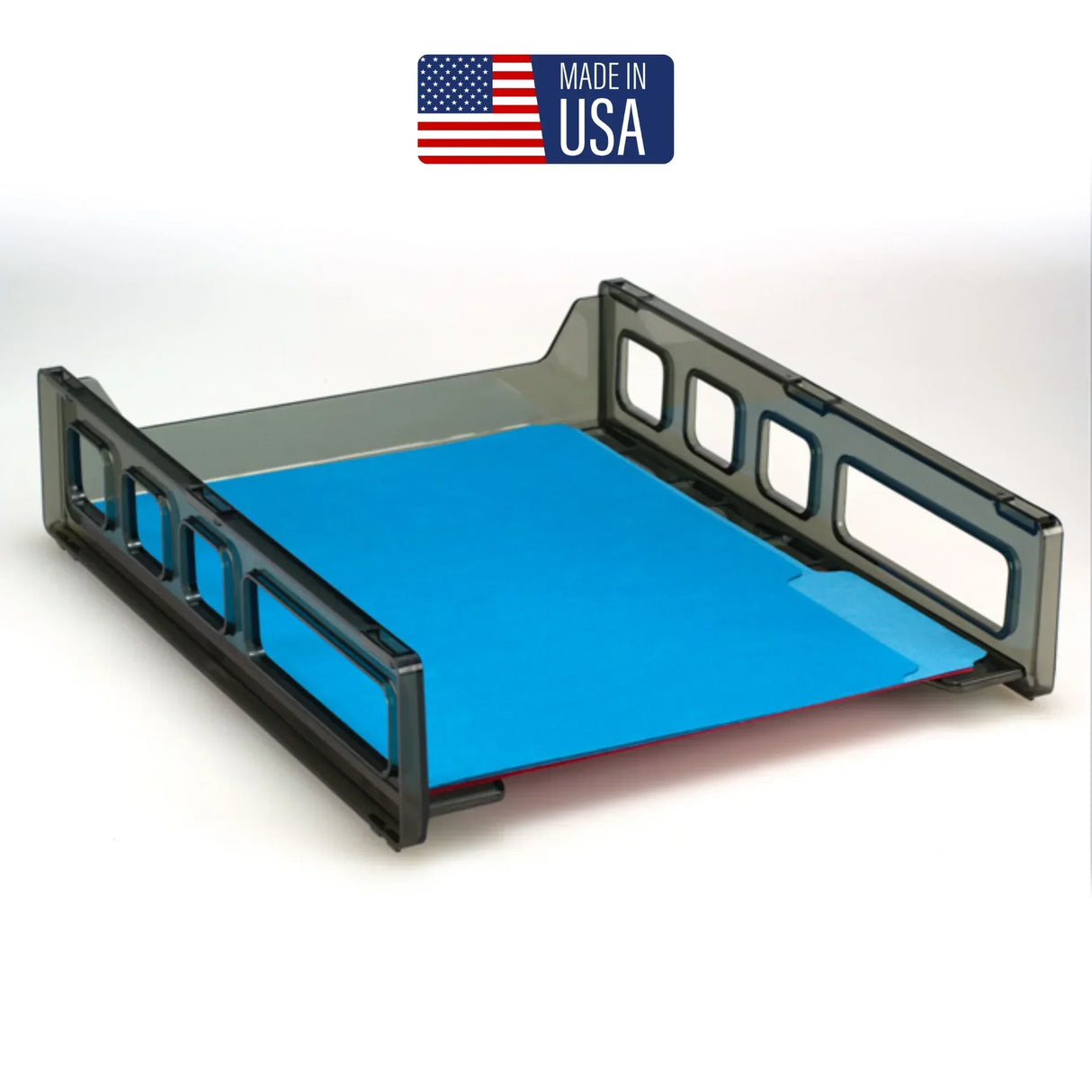 Officemate® Front Load Letter Tray - Black - Victor® Technology
