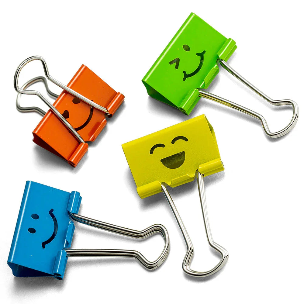 Officemate® Smiling Face Binder Clips - Medium