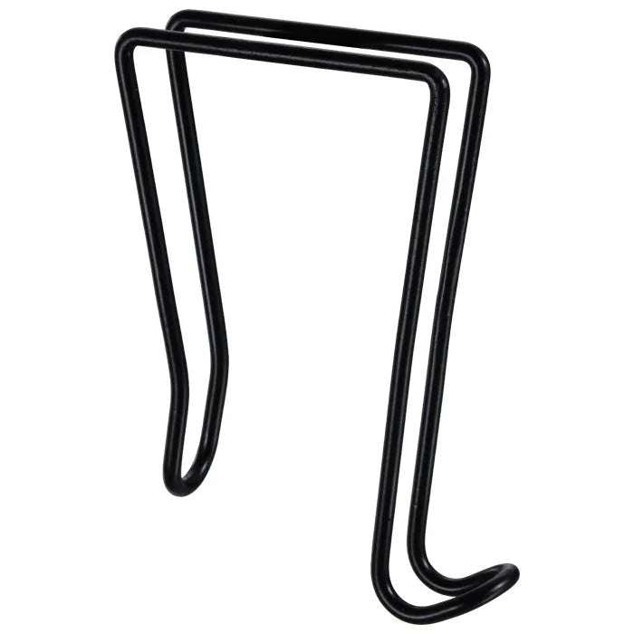 Black one-sided wire cubicle hook office organizer accessory on white background