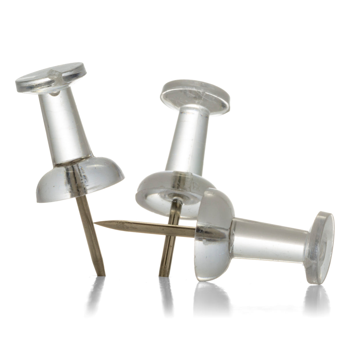 Push Pins, Clear, 100-Peggable Reusable Box