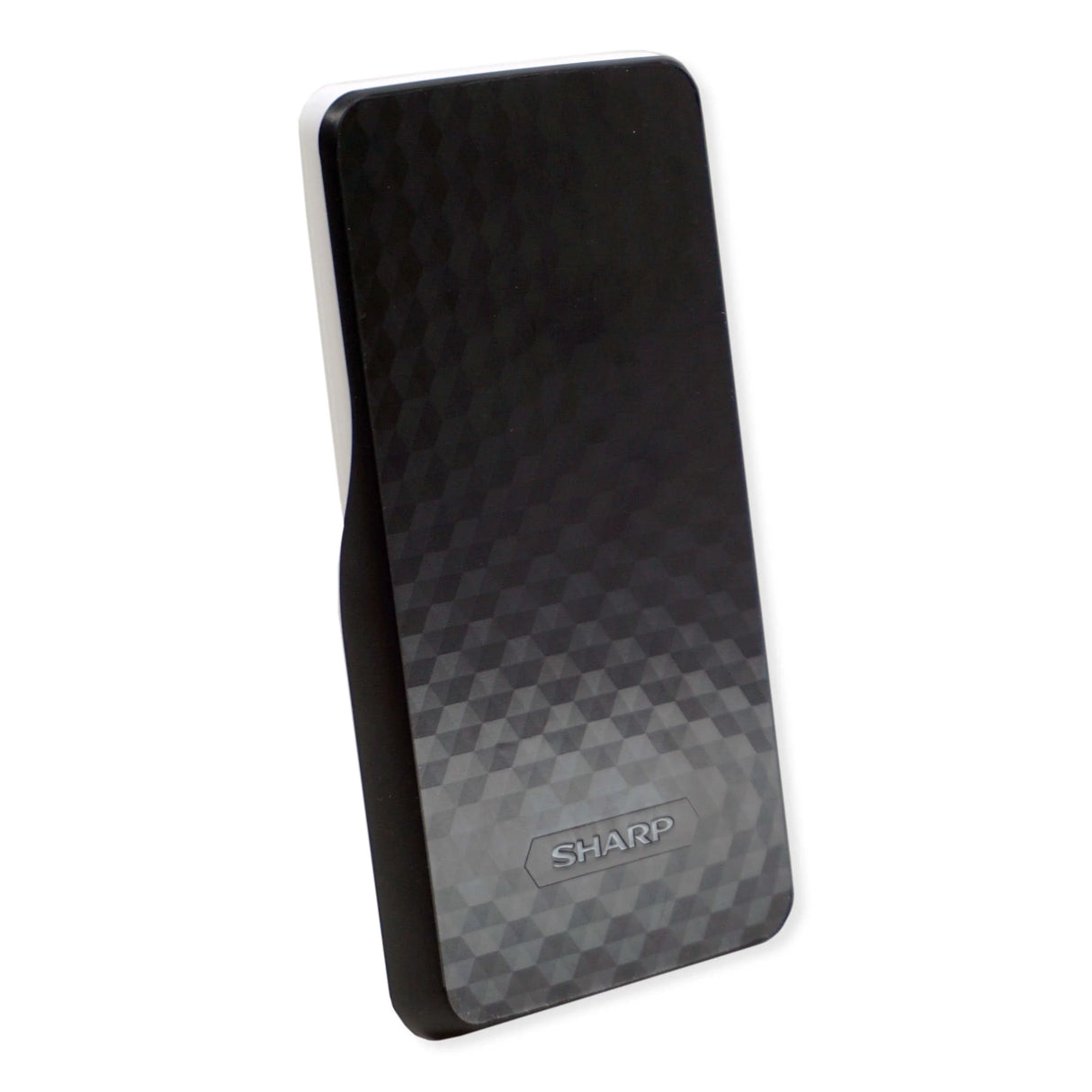 Black geometric protective cover for scientific calculator, SHARP logo visible