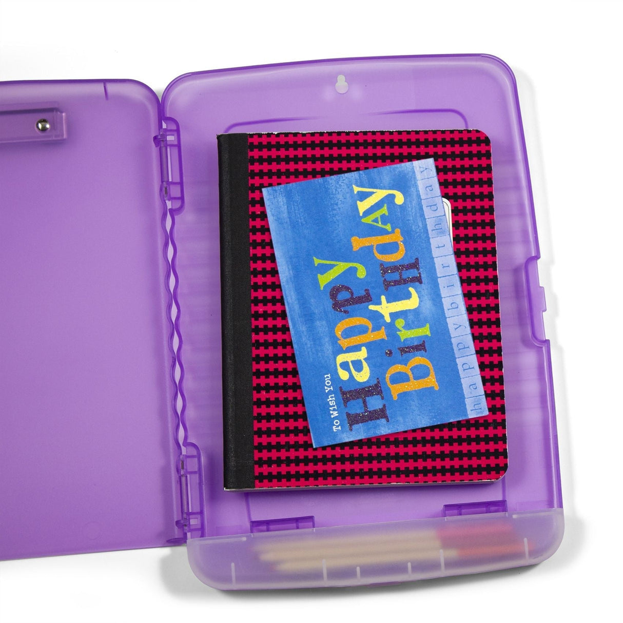Slim Purple Clipboard Storage Box