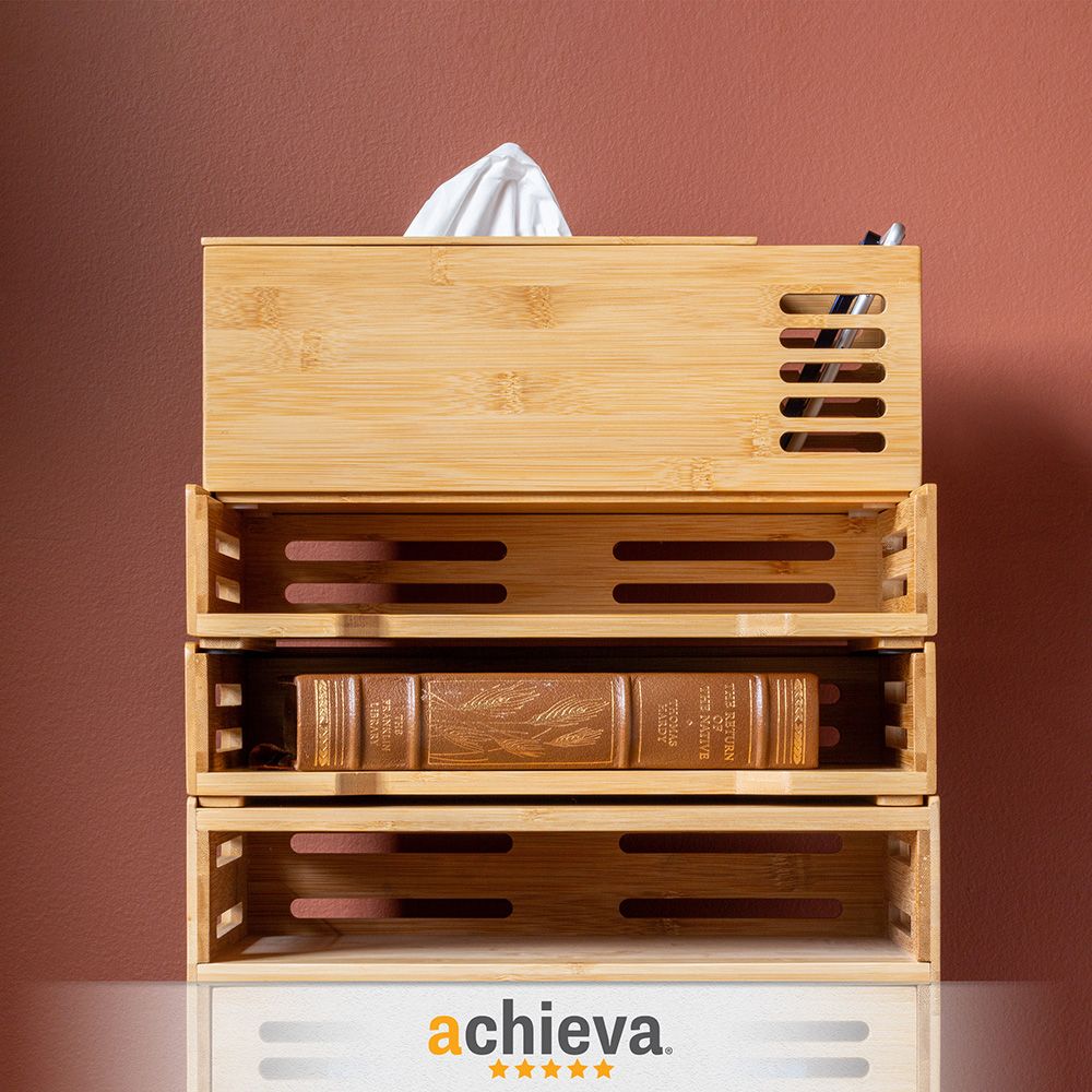 Stackable Bamboo Letter Tray