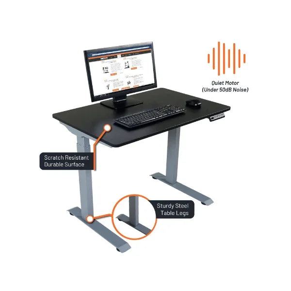 Victor® High Rise™ 36-inch compact electric standing desk with scratch-resistant surface
