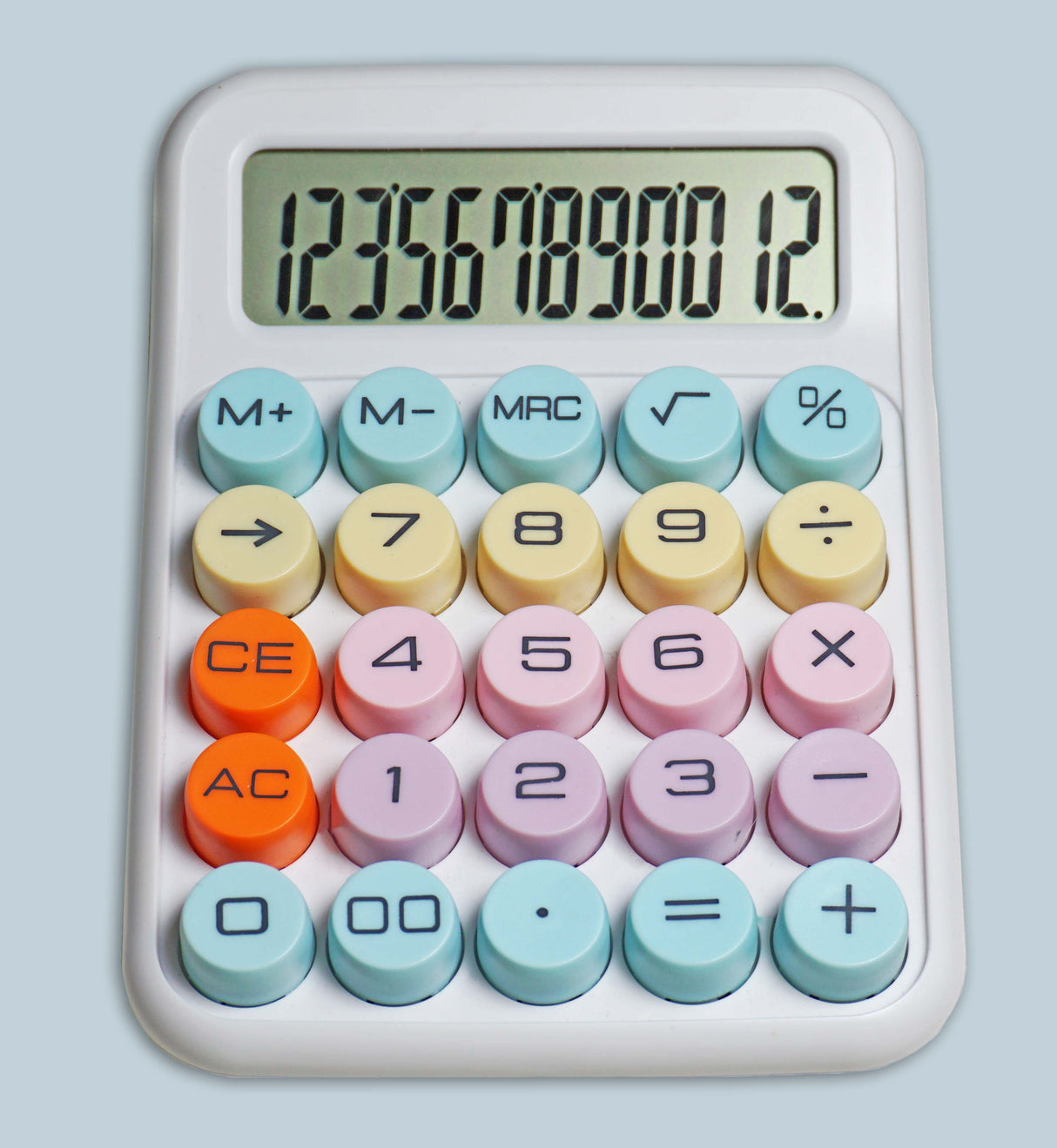 VICTOR® Sum Buddy Desktop Calculator – Large Buttons, 12-Digit Display, Pastel Colors