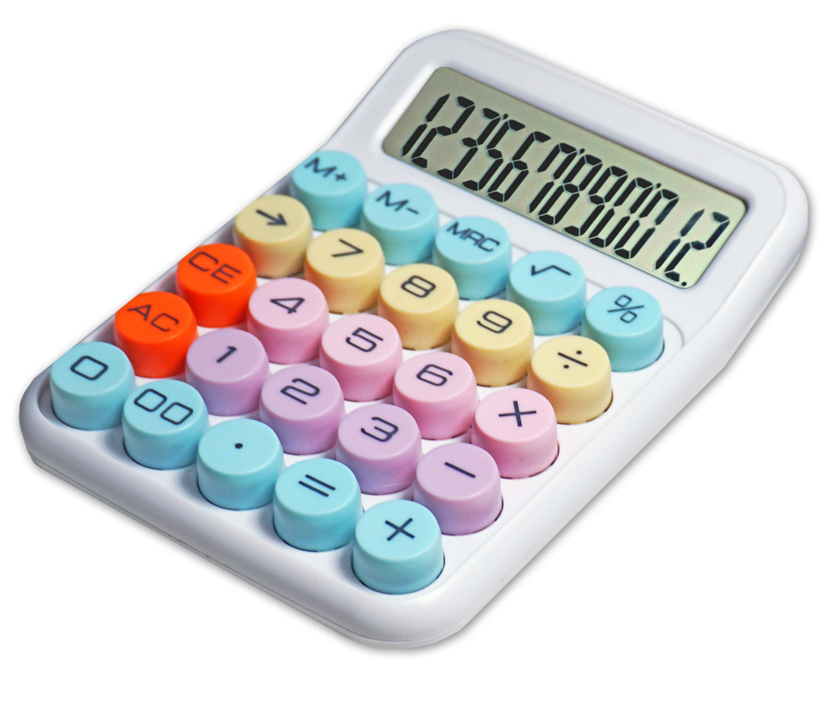 VICTOR® Sum Buddy Desktop Calculator – Large Buttons, 12-Digit Display, Pastel Colors