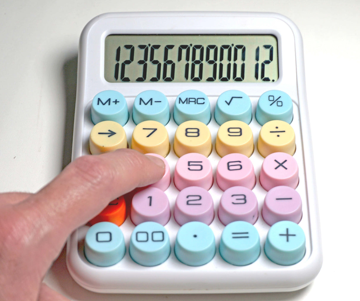 VICTOR® Sum Buddy Desktop Calculator – Large Buttons, 12-Digit Display, Pastel Colors