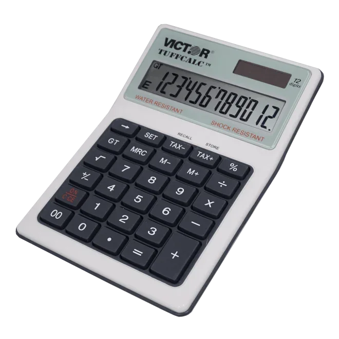 Victor TuffCalc 12-digit water and shock resistant calculator with tax and memory functions