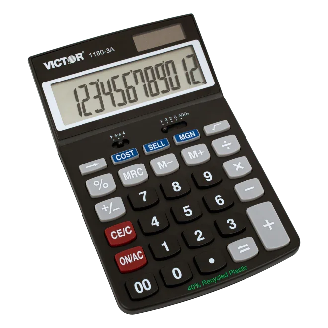 12-digit business calculator with large display and financial function keys