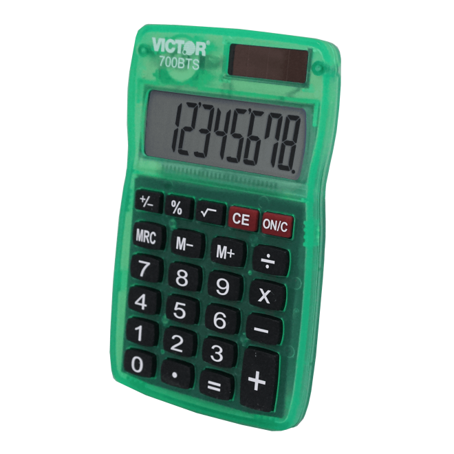 VICTOR® 8-Digit Pocket Calculator in Bright Translucent Colors