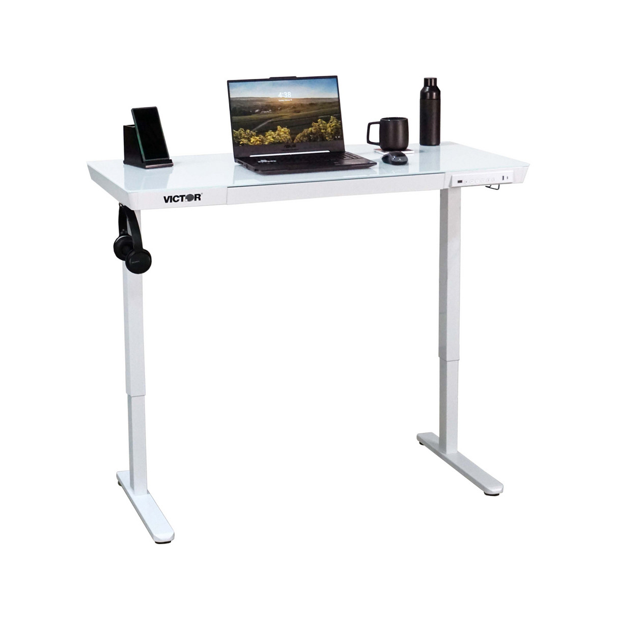 VICTOR® Electric Glass Topped Standing Desk
