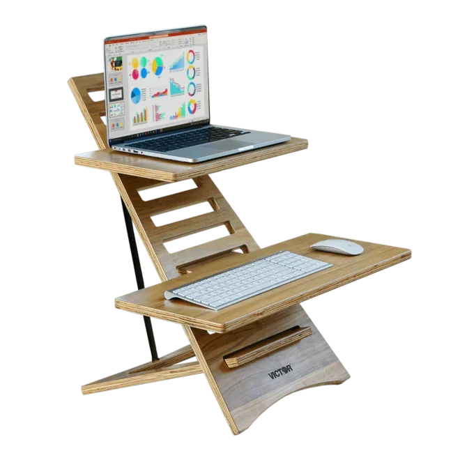 VICTOR® High Rise™ Acacia Laptop Monitor Riser - Elevate Your Desk