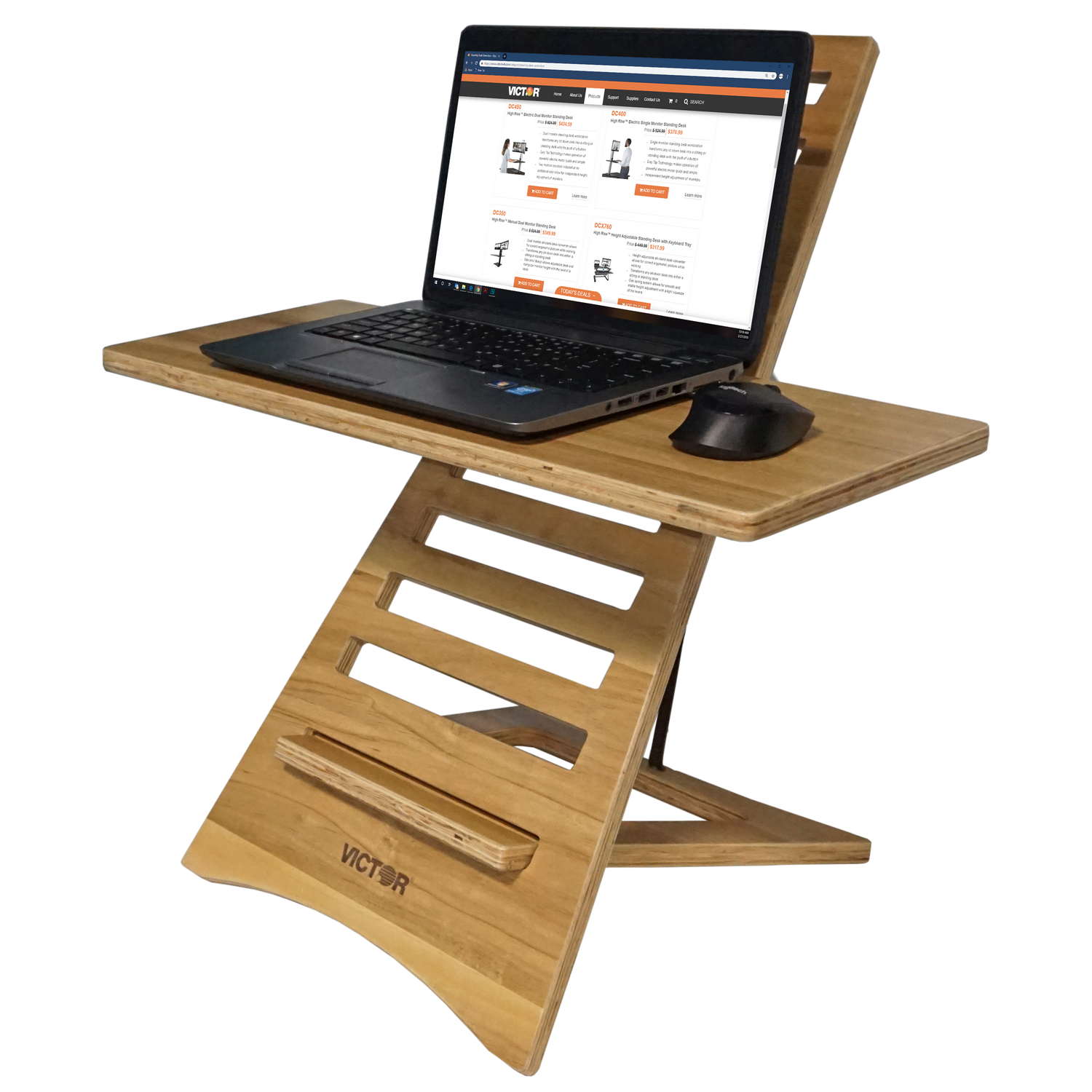 VICTOR® High Rise™ Acacia Laptop Standing Desk