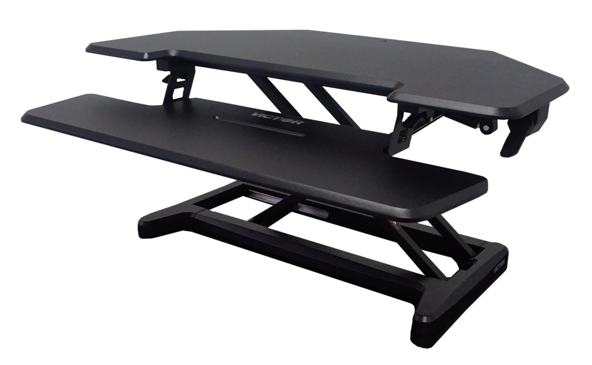 VICTOR® High Rise™ Adjustable Height Corner Standing Desk with Removable Keyboard Tray
