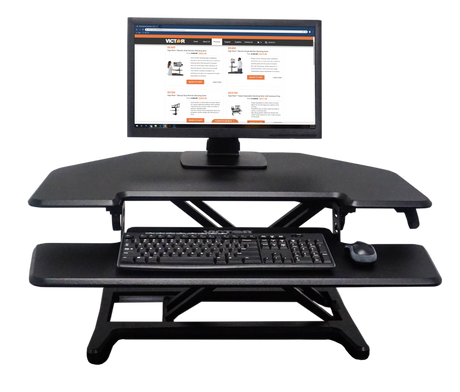 VICTOR® High Rise™ Adjustable Height Corner Standing Desk with Removable Keyboard Tray