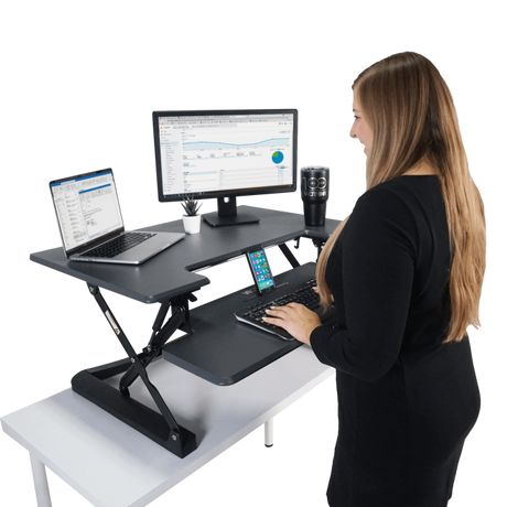 VICTOR® High Rise™ Adjustable Height Standing Desk with Keyboard Tray