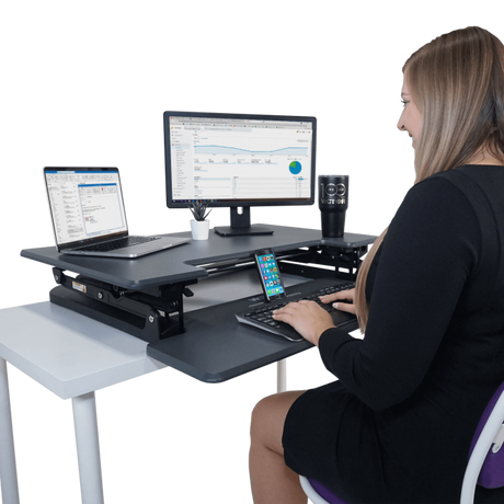 VICTOR® High Rise™ Adjustable Height Standing Desk with Keyboard Tray