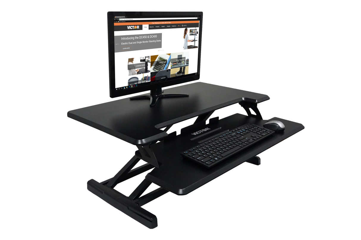 VICTOR® High Rise™ Compact Adjustable Height Standing Desk with Keyboard Tray