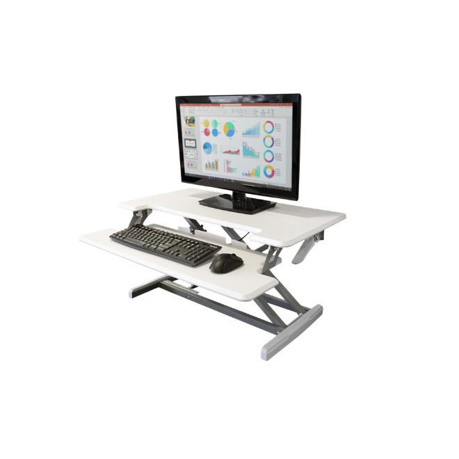 Victor High Rise Compact Adjustable Height Standing Desk with keyboard Tray