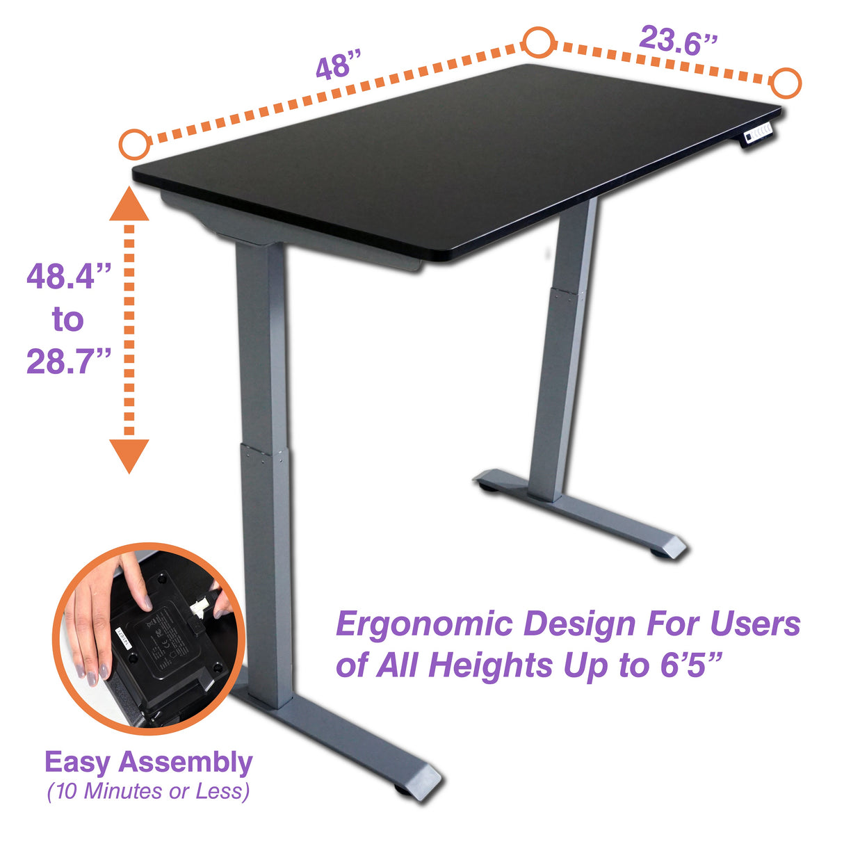 VICTOR® High Rise™ Electric Adjustable Height Full Standing Desk (DC840)