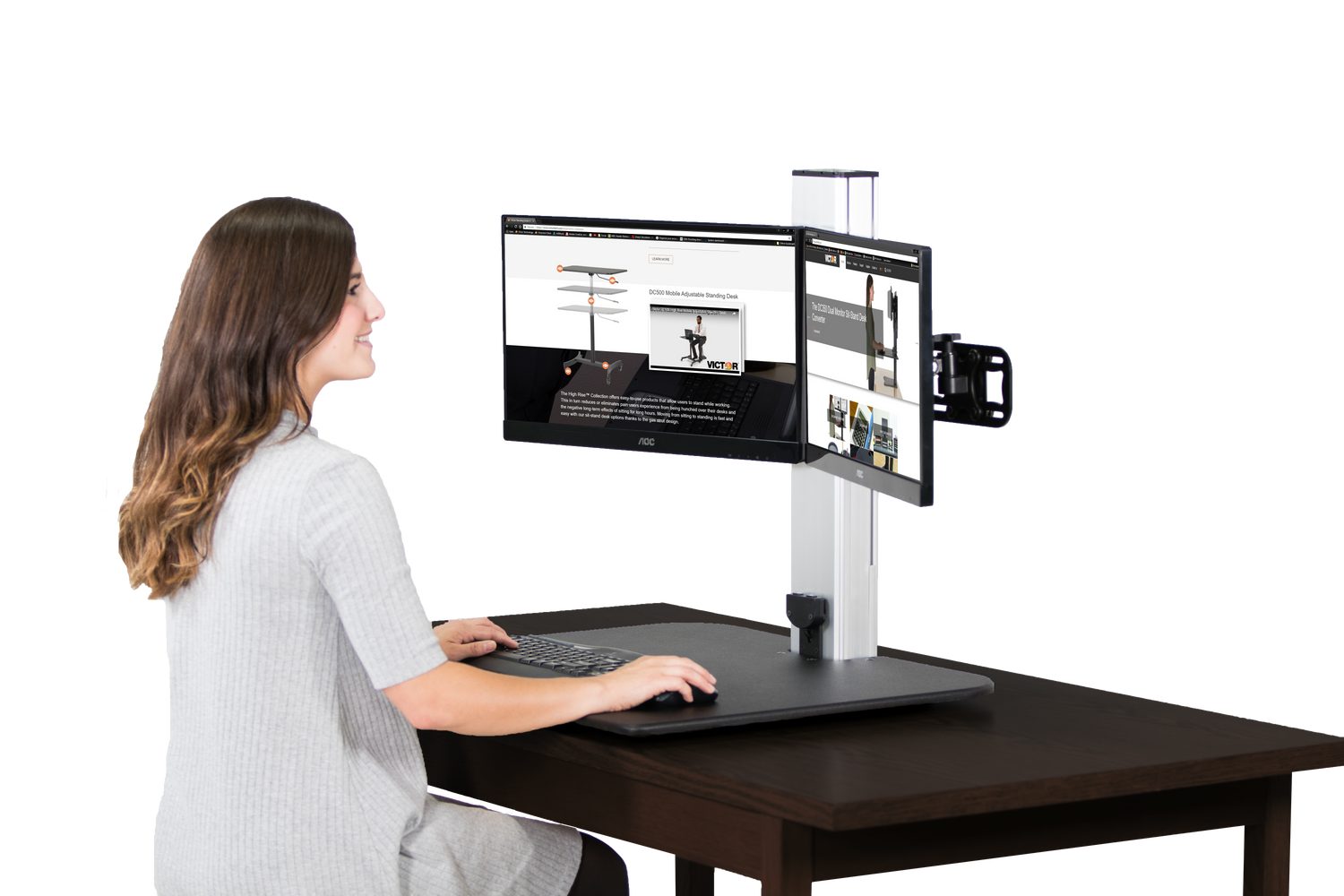 VICTOR® High Rise™ Electric Dual Monitor Standing Desk