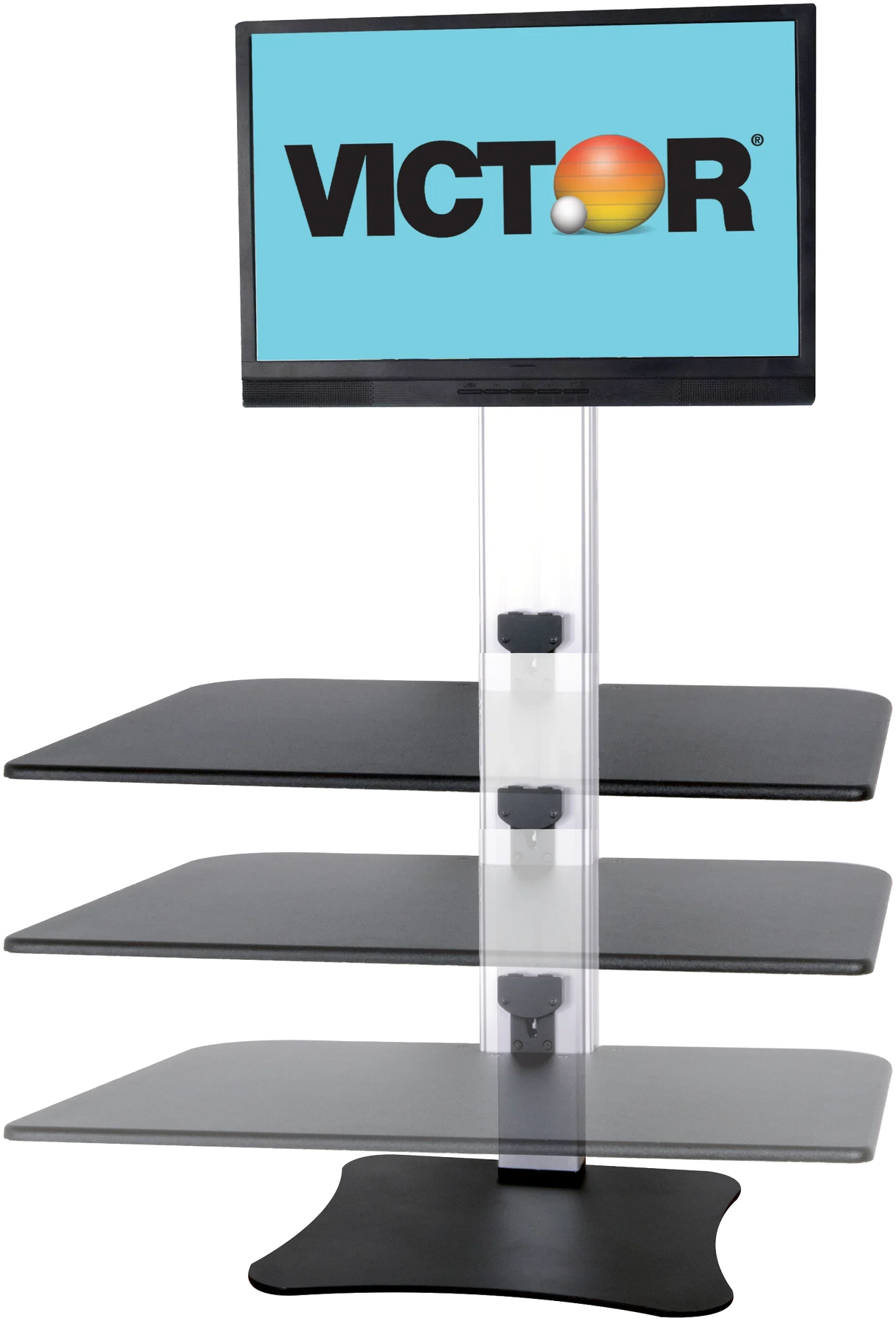 Electric high-rise single monitor standing desk with adjustable height options