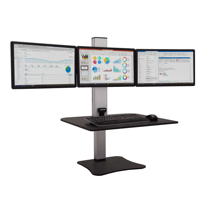 VICTOR® High Rise™ Electric Triple Monitor Standing Desk
