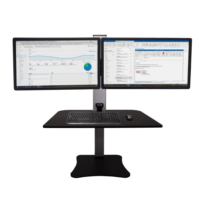 VICTOR® High Rise™ Electric Triple Monitor Standing Desk