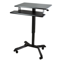 VICTOR® High Rise™ Mobile Adjustable Standing Desk with Keyboard Tray