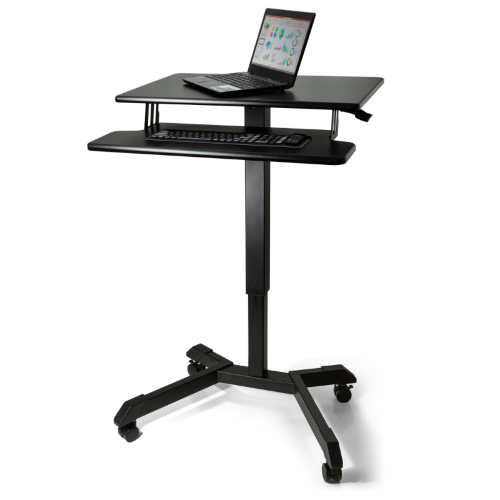 VICTOR® High Rise™ Mobile Adjustable Standing Desk with Keyboard Tray