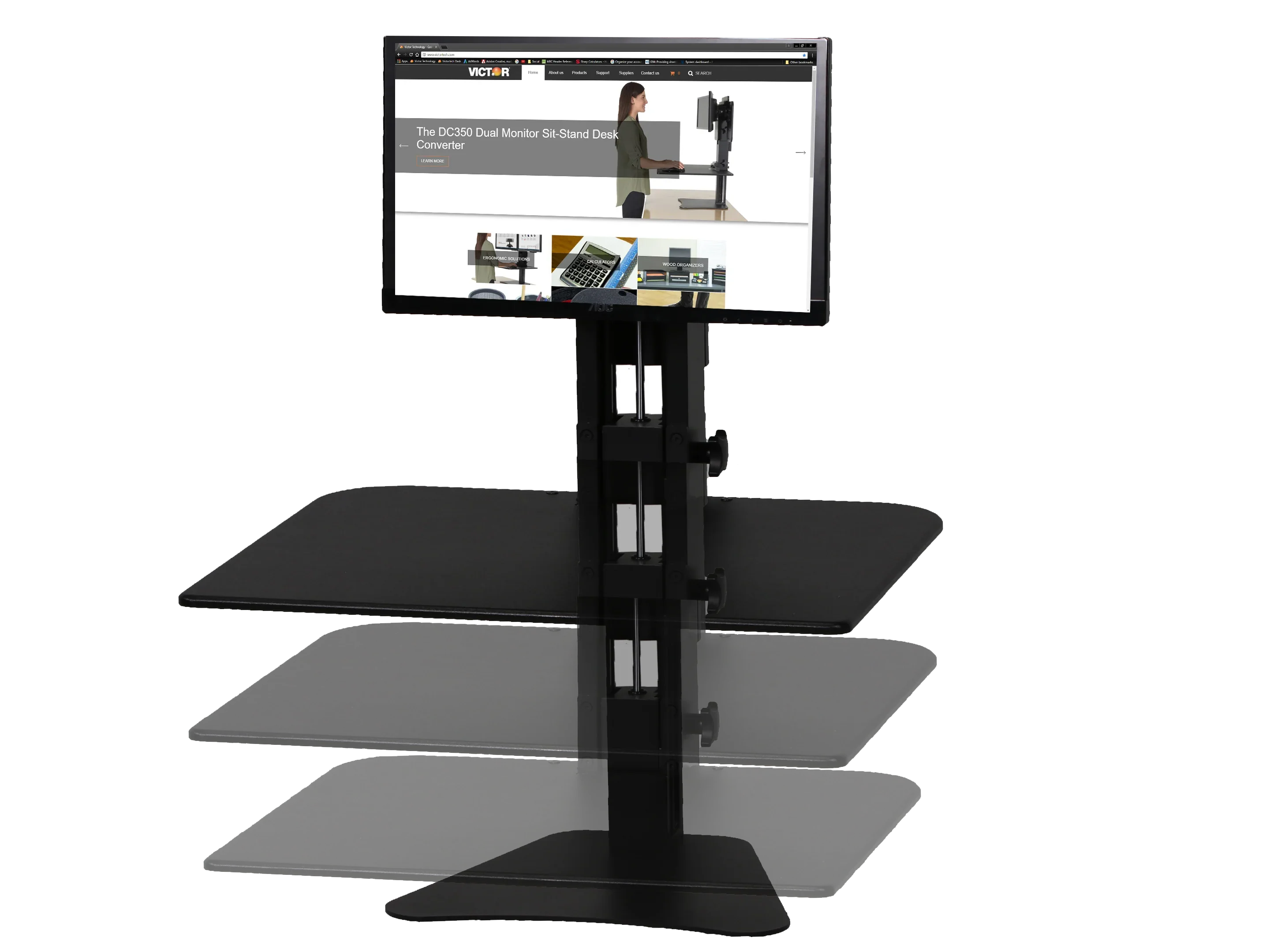 VICTOR® High Rise™ Single Monitor Standing Desk – Victor® Technology
