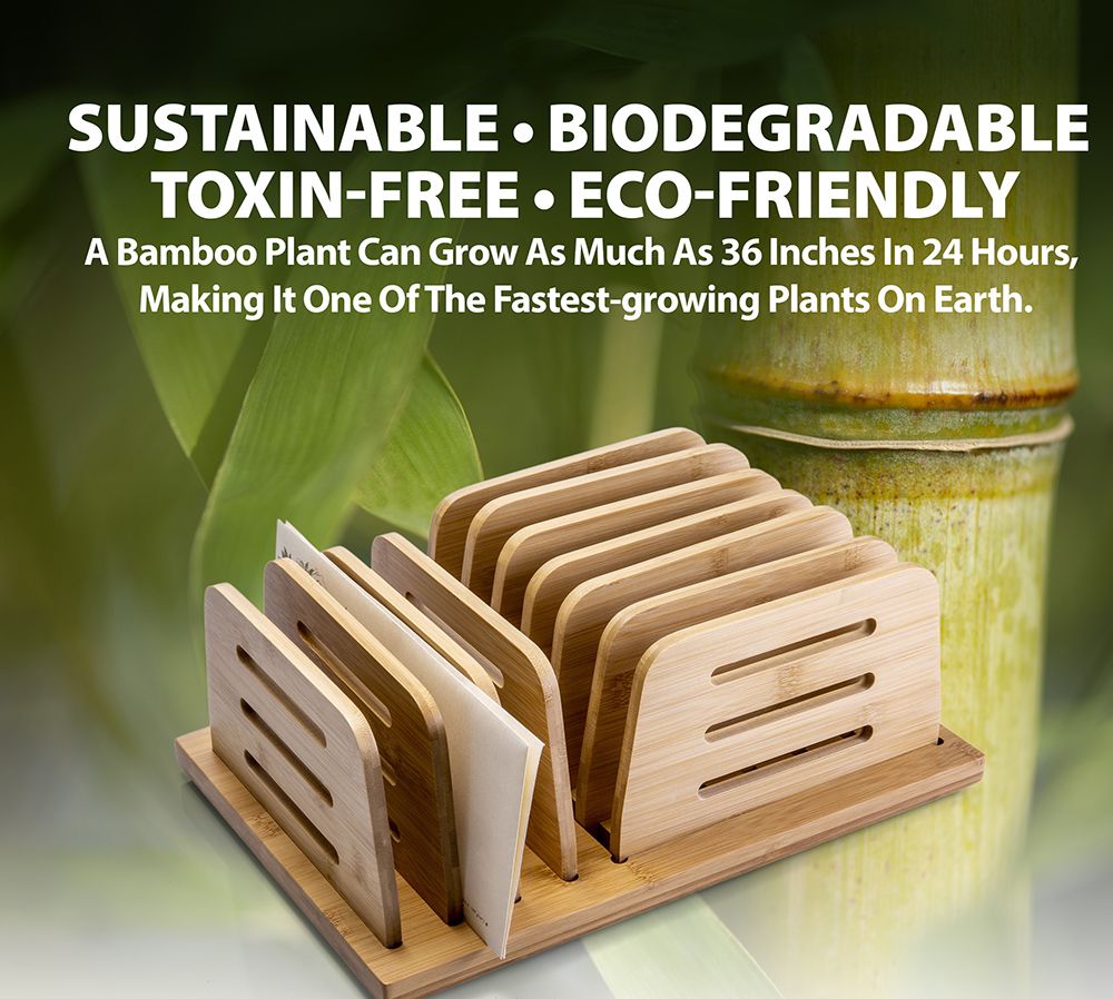 VICTOR® Large Adjustable Bamboo File Sorter