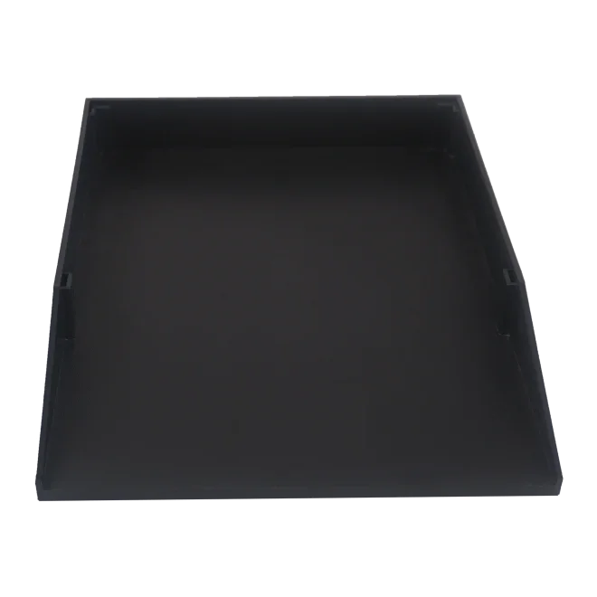 Black plastic legal-size document tray for office or desk organization