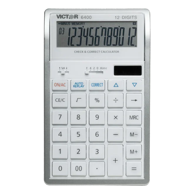 12-digit desktop calculator with large display and check and correct function