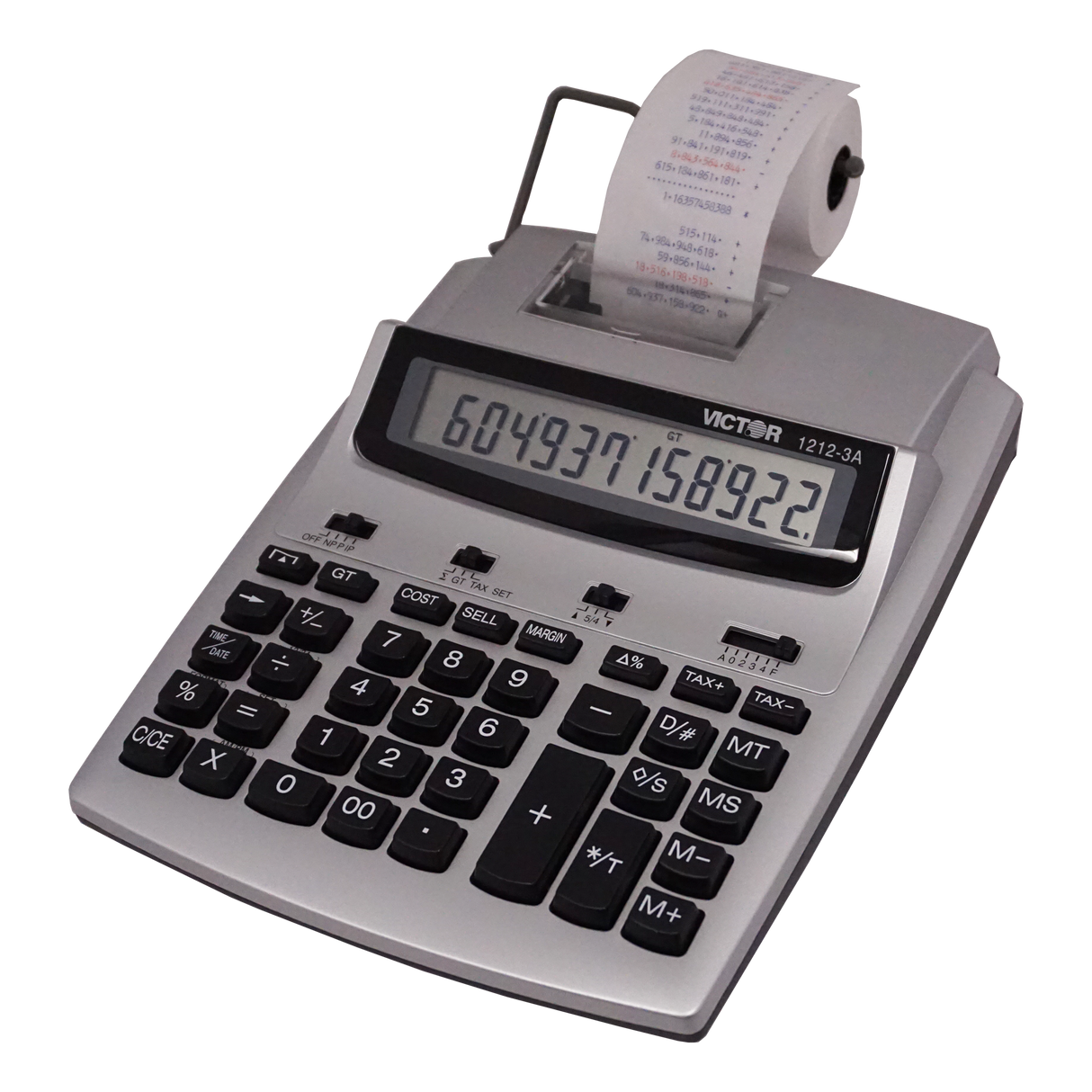 VICTOR® Silver 12-Digit Commercial Printing Calculator