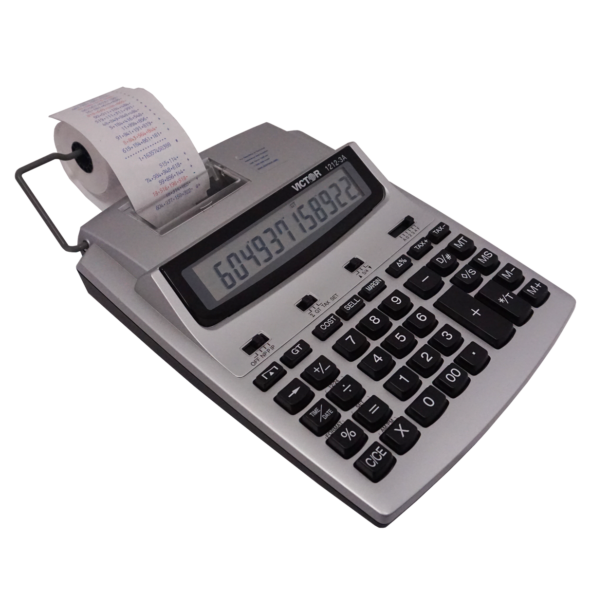 VICTOR® Silver 12-Digit Commercial Printing Calculator