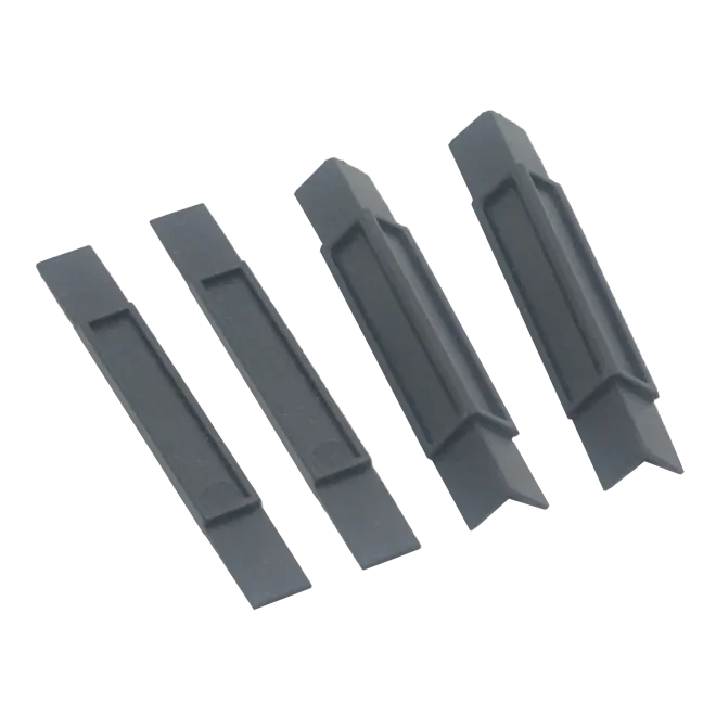 Set of four black plastic tray supports for office desk or organizer