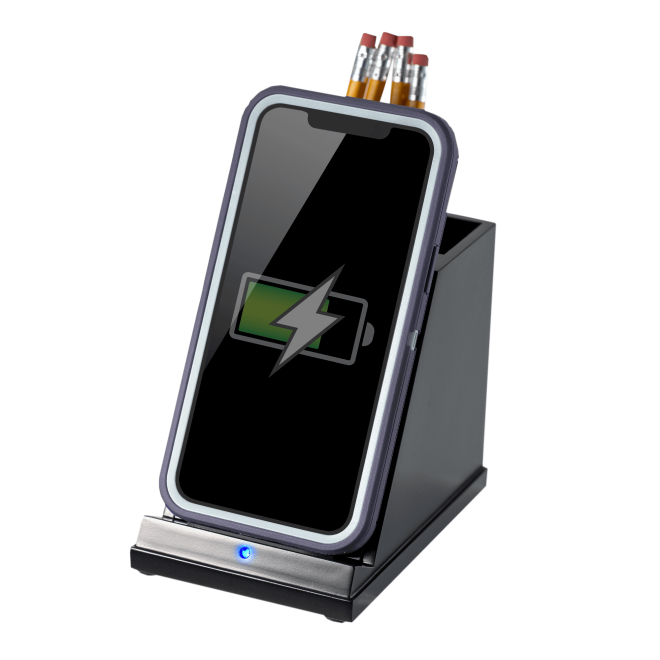 Wireless Phone Charger with Pencil Cup