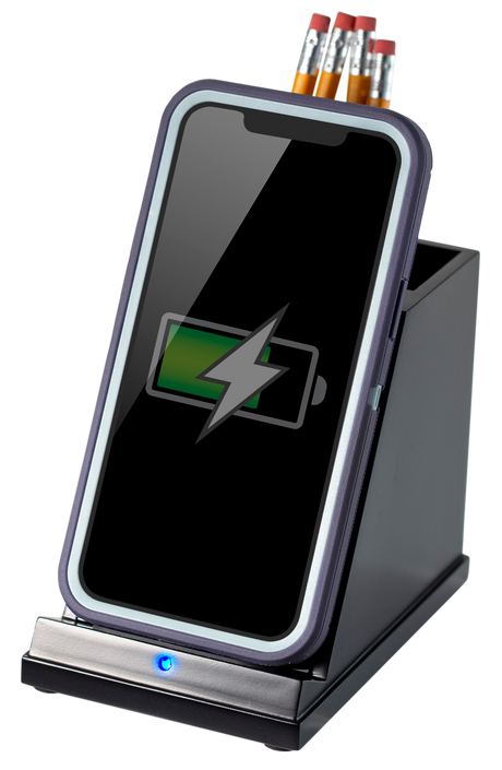 Wireless Phone Charger with Pencil Cup