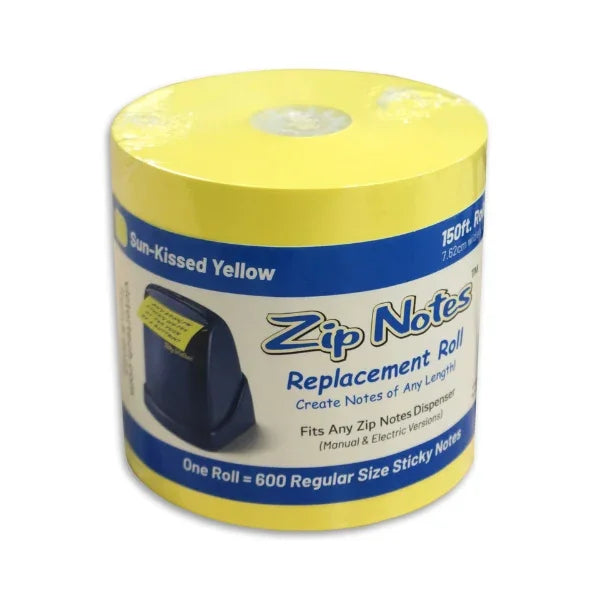 Victor® Zip Notes Replacement Roll in Sun-Kissed Yellow, 150ft of sticky notes.