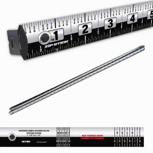 Victor® Zip Stick ProSpan Magnetic Measuring Tool for brick spacing