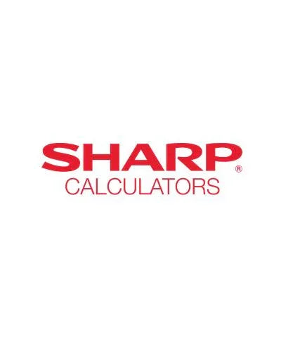 SHARP Calculators red logo on white background